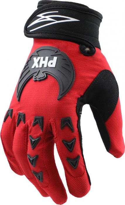 PHX Mudclaw Gloves - Tempest, Red, Adult, Small