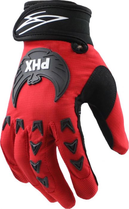 PHX Mudclaw Gloves - Tempest, Red, Adult, Medium