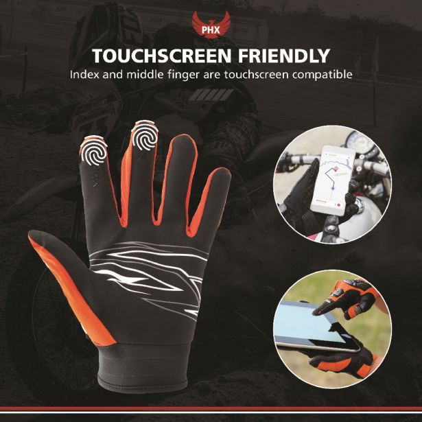 PHX Mudclaw Gloves - Tempest, Orange, Adult, Large