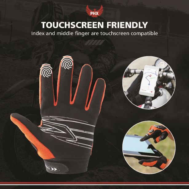 PHX Firelite Gloves - Tempest, Orange, Youth, Small