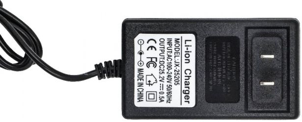 Charger - 24V, 1A, Lithium Ion, SHOK Scooters Electron