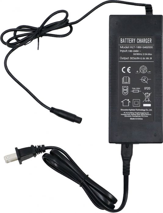 Charger - 48V, 2A, Lithium Ion, UL/CUL, SHOK Scooters Graviton