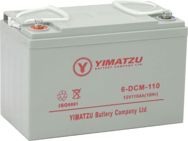 Battery - EV12110 / 6-DCM-110 / 6-DZM-110 / 6-FM-110, AGM, 12V 110Ah, Yimatzu, Threaded Terminals