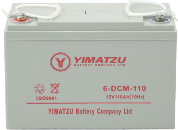 Battery - EV12110 / 6-DCM-110 / 6-DZM-110 / 6-FM-110, AGM, 12V 110Ah, Yimatzu, Threaded Terminals