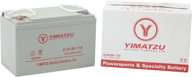 Battery - EV12110 / 6-DCM-110 / 6-DZM-110 / 6-FM-110, AGM, 12V 110Ah, Yimatzu, Threaded Terminals