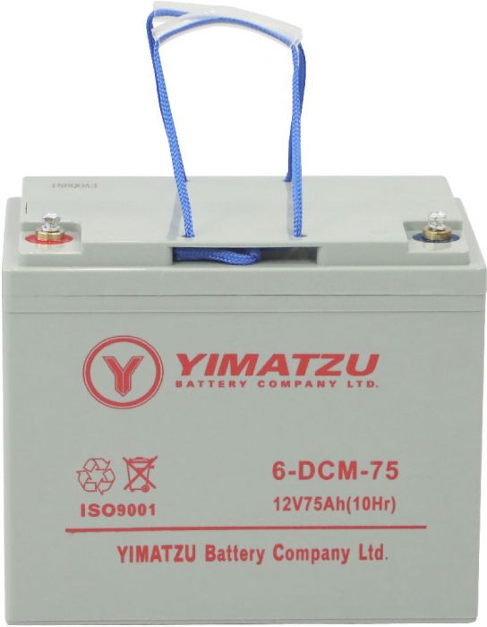Battery - EV12750 / 6-DCM-75 / 6-DZM-75 / 6-FM-75, Group 24, AGM, 12V 81Ah, Yimatzu, Threaded Terminals