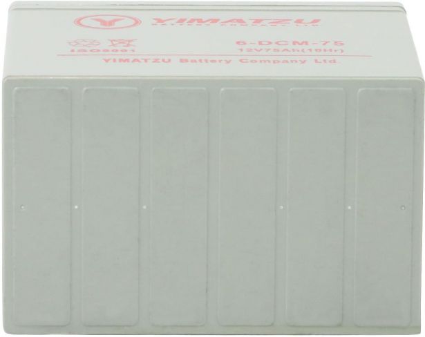 Battery - EV12750 / 6-DCM-75 / 6-DZM-75 / 6-FM-75, Group 24, AGM, 12V 81Ah, Yimatzu, Threaded Terminals