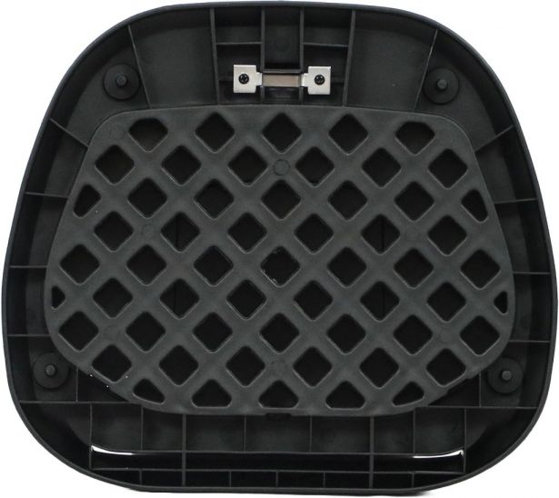 Tail Storage Box - 45L Silver Motorcycle & Scooter Trunk, PHX Gen2, Quick Release, Dual Backrest, Corner Reflectors