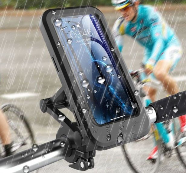 Touchscreen Cell Phone Mount - Universal Fit, Up to 6.7 Inch Devices, Black, Waterproof, 360 Degree