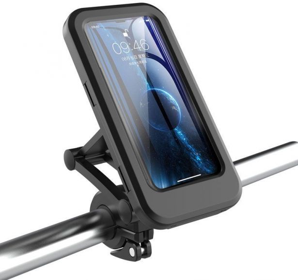 Touchscreen Cell Phone Mount - Universal Fit, Up to 6.7 Inch Devices, Black, Waterproof, 360 Degree