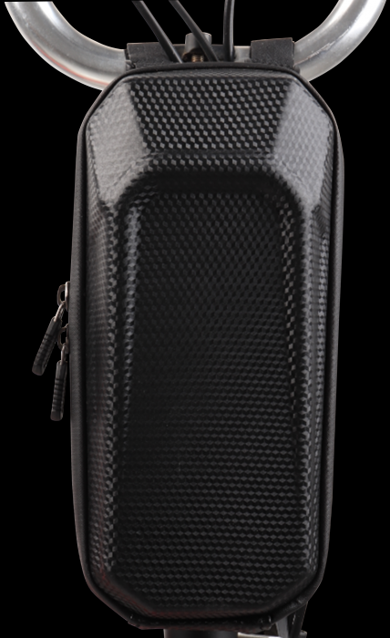 Front Tube Bag - Ebike / KickScooter Front Frame Bag, Universal Mount, Black & Carbon