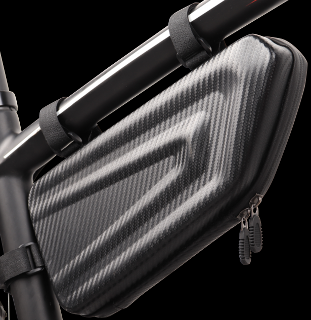 Front Tube Bag - Ebike / Bicycle Front Frame Bag, Universal Mount, Black & Carbon(BKY010)