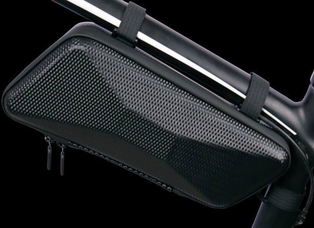 Front Tube Bag - Ebike / Bicycle Front Frame Bag, Universal Mount, Black & Carbon(BKY009)