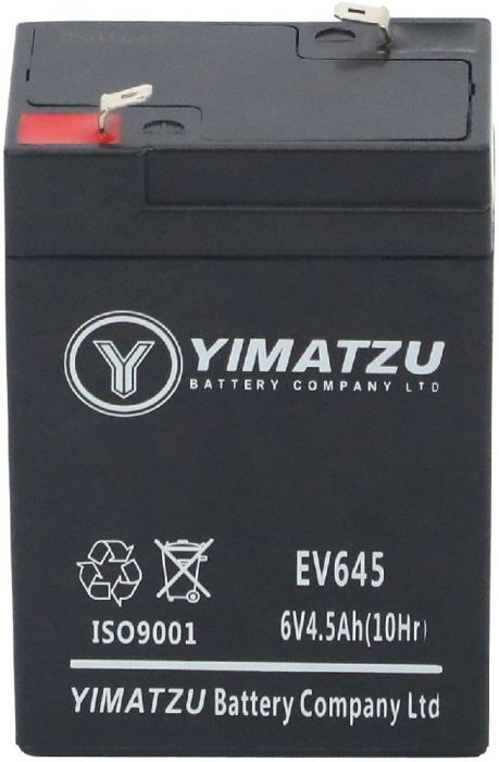 Battery - EV645, 6V 4.5AH, Yimatzu, T1 Terminals