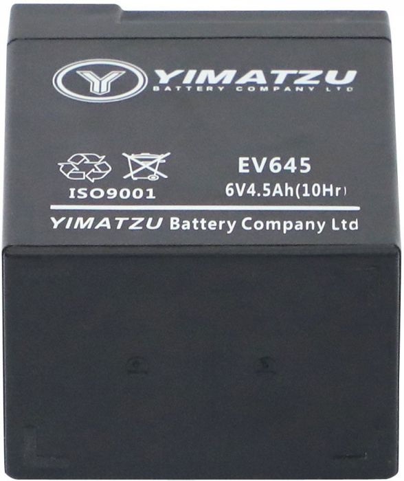 Battery - EV645, 6V 4.5AH, Yimatzu, T1 Terminals