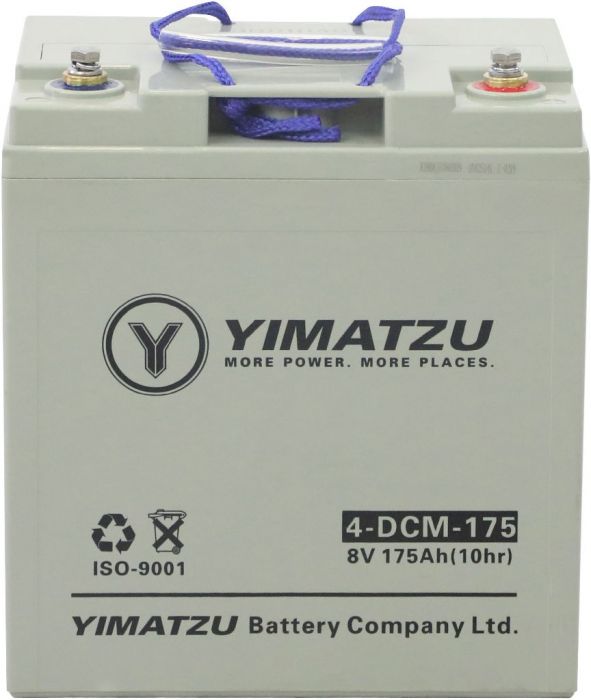 Battery - EV8175 / 4-DCM-175 / 4-DZM-175 / 4-FM-175, AGM, 8V 175Ah, Yimatzu, Threaded Terminals