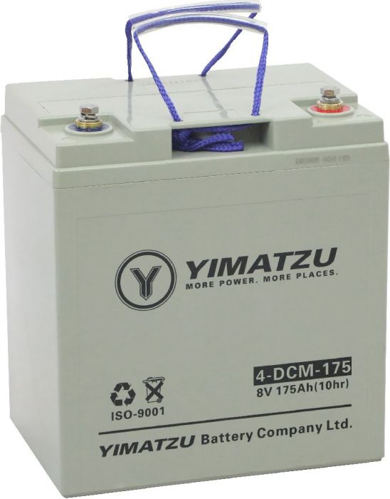 Battery - EV8175 / 4-DCM-175 / 4-EVF-175 / 4-FM-175, Group GC8, AGM, 8V 175Ah, Yimatzu, Threaded Terminals