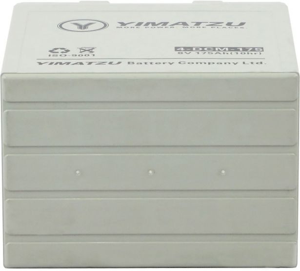 Battery - EV8175 / 4-DCM-175 / 4-EVF-175 / 4-FM-175, Group GC8, AGM, 8V 175Ah, Yimatzu, Threaded Terminals
