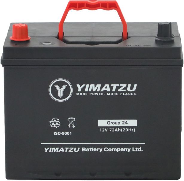 Battery - Group 24 Automotive, 12V 72Ah, 580CCA, SLA, MF, Yimatzu