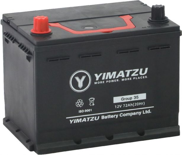 Battery - Group 35 Automotive,  12V 72Ah, 550CCA, SLA, MF, Yimatzu