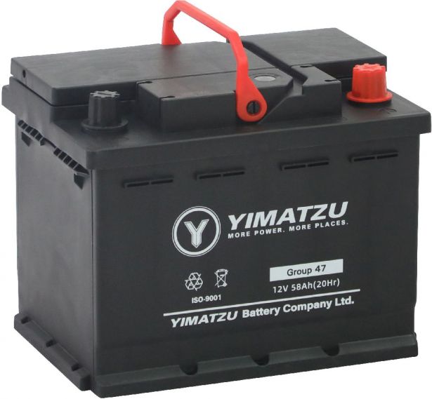 Battery - Group 47 Automotive,  12V 58Ah, 550CCA, SLA, MF, Yimatzu