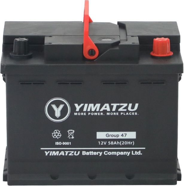 Battery - Group 47 Automotive,  12V 58Ah, 550CCA, SLA, MF, Yimatzu