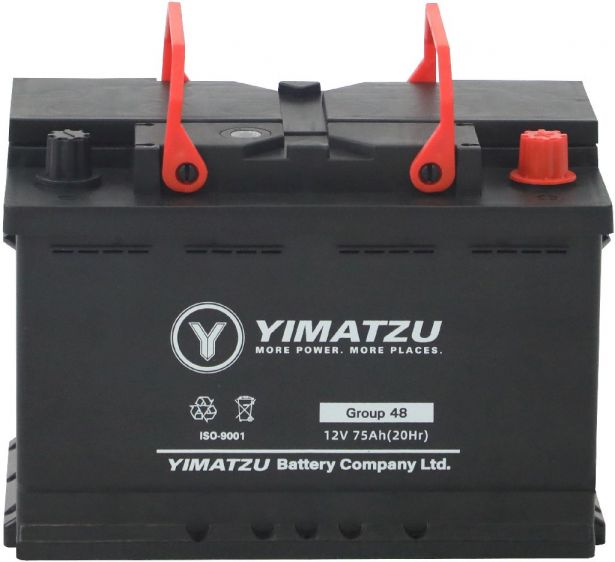 Battery - Group 48 / H6 / L3 Automotive,  12V 75Ah, 680CCA, SLA, MF, Yimatzu