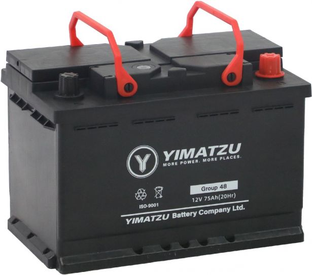 Battery - Group 48 / H6 / L3 Automotive,  12V 75Ah, 680CCA, SLA, MF, Yimatzu