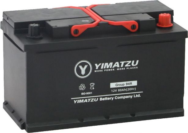 Battery - Group 94R / H7 / LN4 Automotive, 12V 80Ah, 825CCA, SLA, MF, Yimatzu