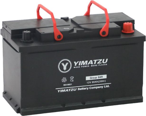 Battery - Group 94R Automotive,  12V 80Ah, 825CCA, SLA, MF, Yimatzu