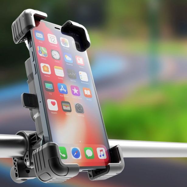 Cell Phone Mount - 4 Corner Profile, 4.5-7.2 Inch Phones, 20-30mm Handlebar Mount