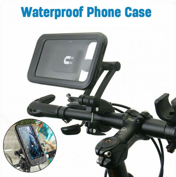 Touchscreen Cell Phone Mount - Universal Fit, Black, Waterproof, 360 Degree, Quick Release