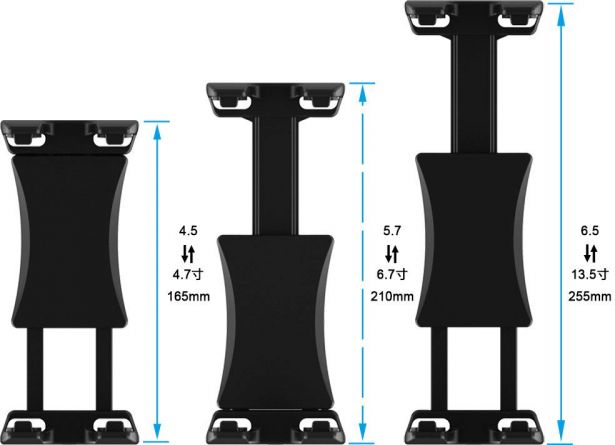 Cell Phone Mount - Universal Car Headrest, Upper and Lower Support Profile, 4.5-13.5 Inch Phones & Tablets