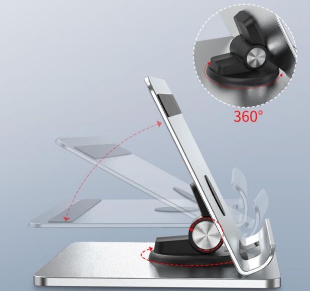 Desk Stand - Phone & Tablet Holder, 360 Degree Rotation