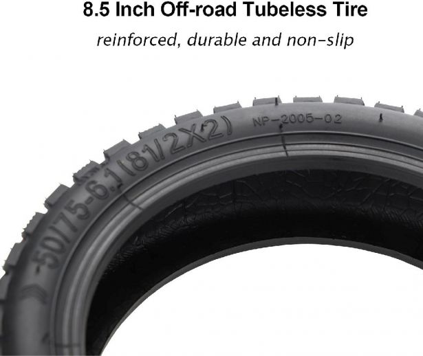 Tire - 8.5x2, 50/75-6.1 tire with Valve, Offroad / Winter / Snow, High Grip Tread