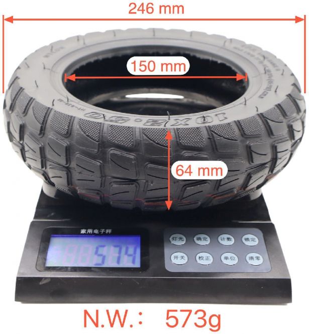 Tire - 10x2.5, 60/85-6 with Valve, Offroad / Winter / Snow, High Grip Tread