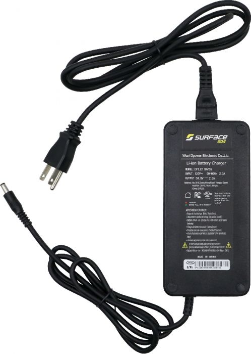 Charger - 48V, 2A, DC 2.1mm Plug, 5.5*2.1 (5.5mm x 2.1mm) Connector & Wall Plug, Lithium, UL / CUL