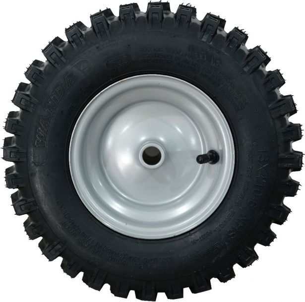 Rim and Tire Set - 13 x 4.10 - 6, Directional, Snowblower, Garden Machine, Universal Wheel Assembly, Right Side