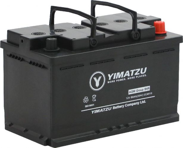 Battery - Group 94R / H7 / LN4 AGM Automotive,  12V 80Ah, 910CCA, SLA, MF, Yimatzu