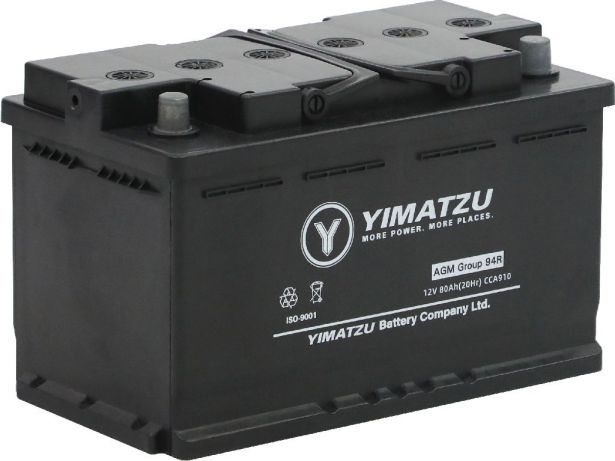 Battery - Group 94R / H7 / LN4 AGM Automotive,  12V 80Ah, 910CCA, SLA, MF, Yimatzu