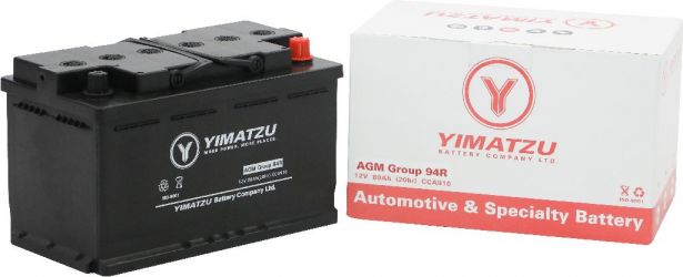 Battery - Group 94R / H7 / LN4 AGM Automotive,  12V 80Ah, 910CCA, SLA, MF, Yimatzu
