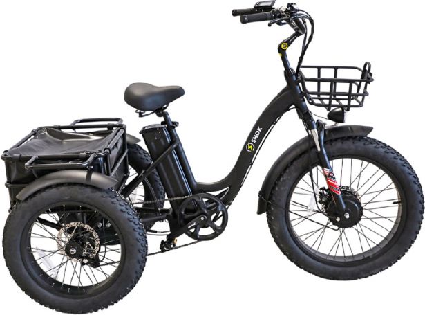 SHOK Triode - Black, 3-Wheel Ebike / Trike, 48V, 500W, 13Ah 624Wh
