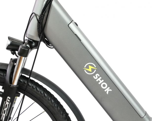 SHOK Nova - Argent, Step-Through City Ebike, 48V, 500W, 10.4Ah, 500Wh