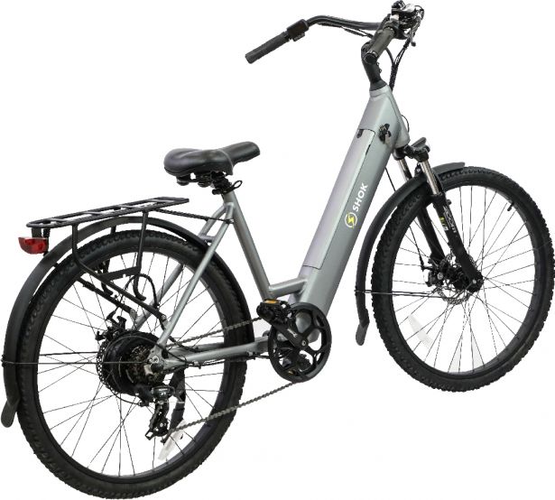 SHOK Nova - Argent, Step-Through City Ebike, 48V, 500W, 10.4Ah, 500Wh