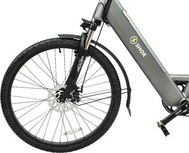 SHOK Nova - Argent, Step-Through City Ebike, 48V, 500W, 10.4Ah, 500Wh