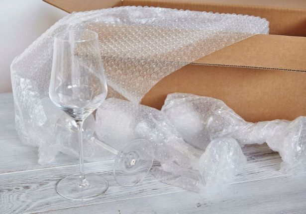 Bubble Wrap Bale - Small Bubbles, 3/8 Inch (10mm) Diameter, 210ft x 1ft (64m x 0.3m) Length