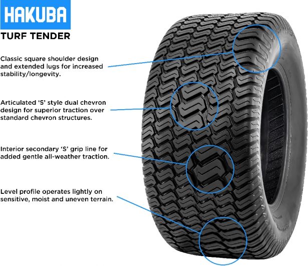 Tire - Hakuba Turftender, 16x6.50-8, 4 Ply, Lawn&Garden