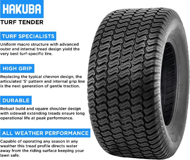 Tire - Hakuba Turftender, 16x6.50-8, 4 Ply, Lawn&Garden