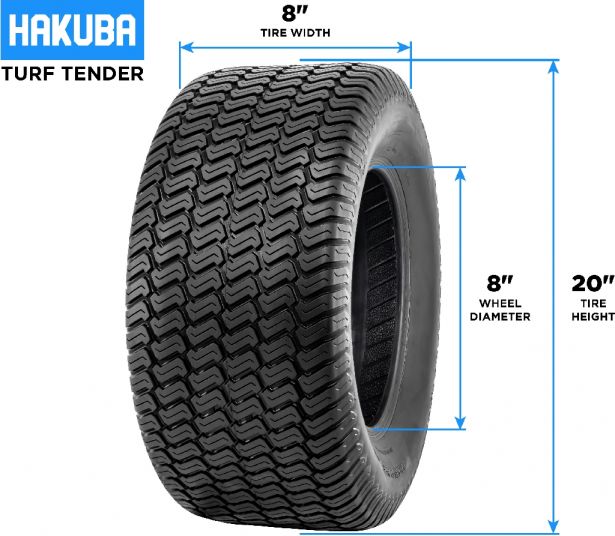 Tire - Hakuba Turftender, 20x8.00-8, 4 Ply, Lawn&Garden