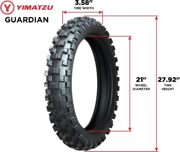 Tire - Yimatzu Bulwark 100/100-18, 59M, 18 Inch, Dirt Bike/MX